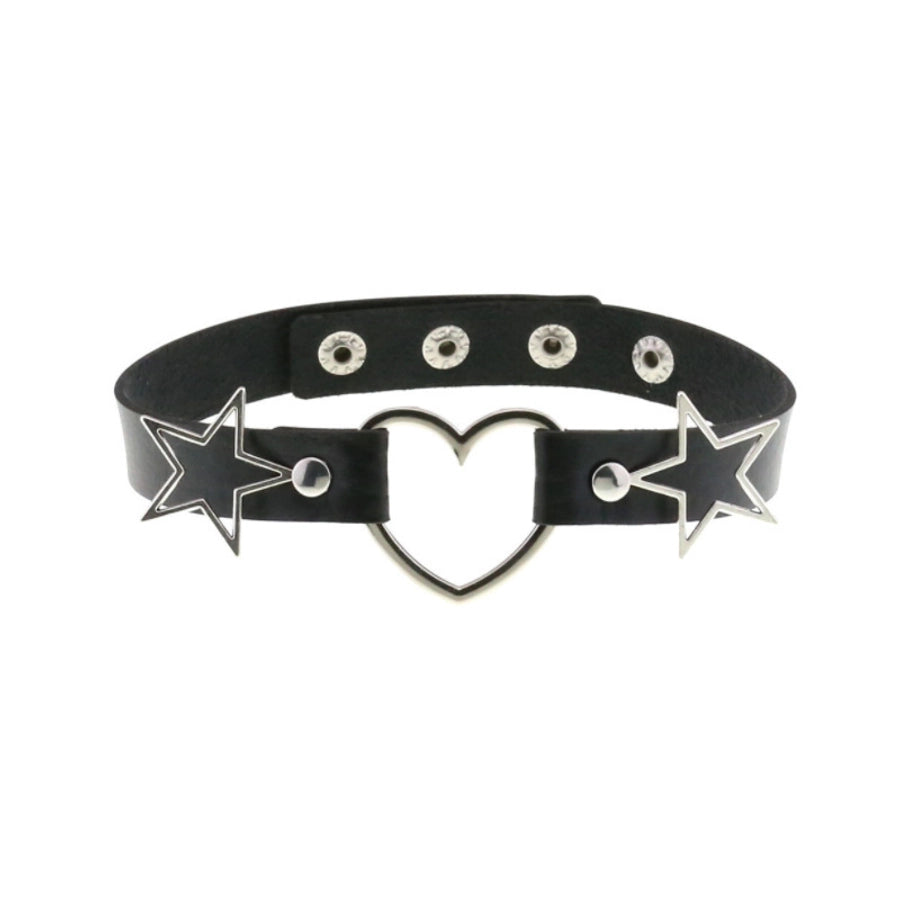 Simple Style Star Heart Shape Pu Leather  Choker