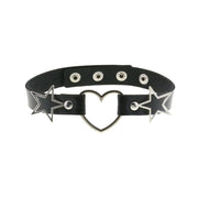[Black] Double Star Love Collar