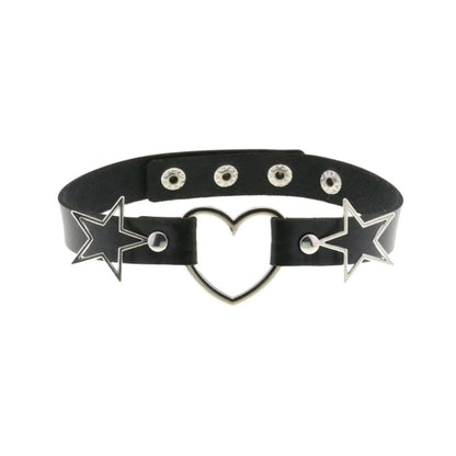 Simple Style Star Heart Shape Pu Leather  Choker