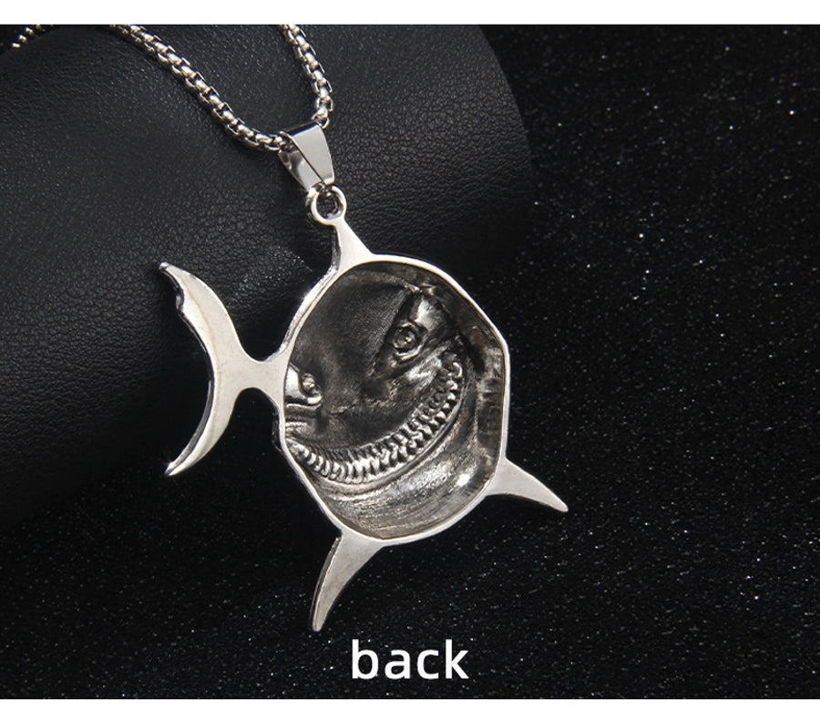 Hip-Hop Retro Shark 201 Stainless Steel Alloy Unisex Pendant Necklace