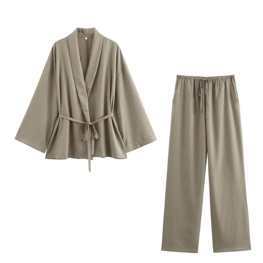 Daily Women's Vacation Simple Style Solid Color Polyester Pants Sets Pants Sets