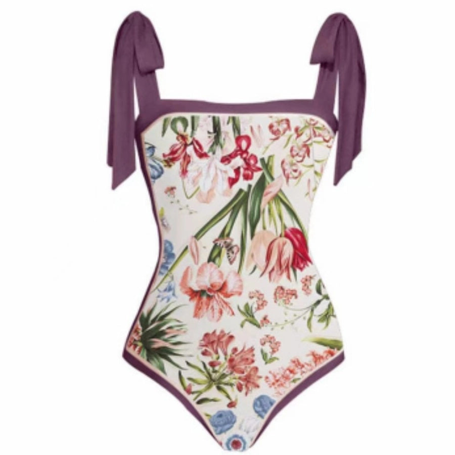 Women's Bohemian Sweet Flower 2 Pieces One Piece Swimwear