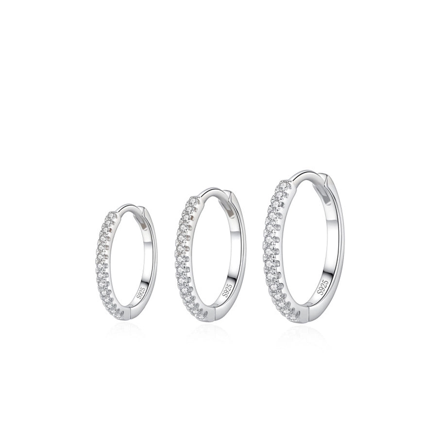 s925 Sterling Silver Earrings Women's Korean Style Simple Niche Design Micro Diamond Earrings  Internet Celebrity Hot Silver Jewelry