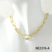 Ne2376-Gold 4 Rows of Zirconium