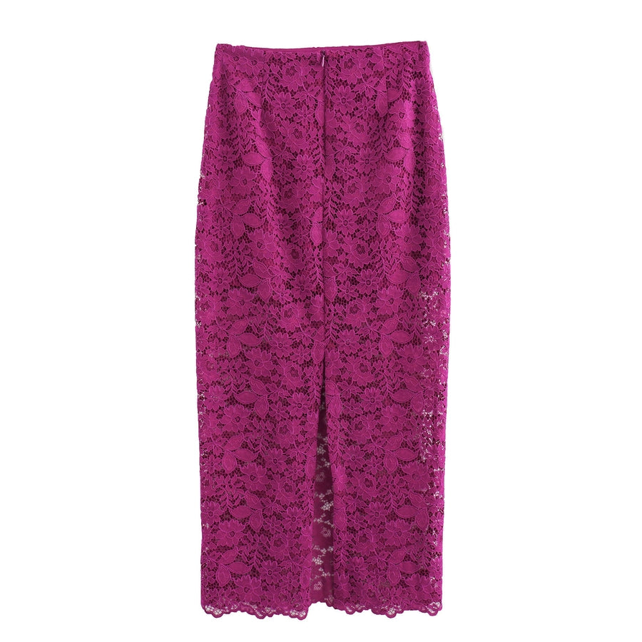 Summer Simple Style Solid Color Polyester Midi Dress Skirts