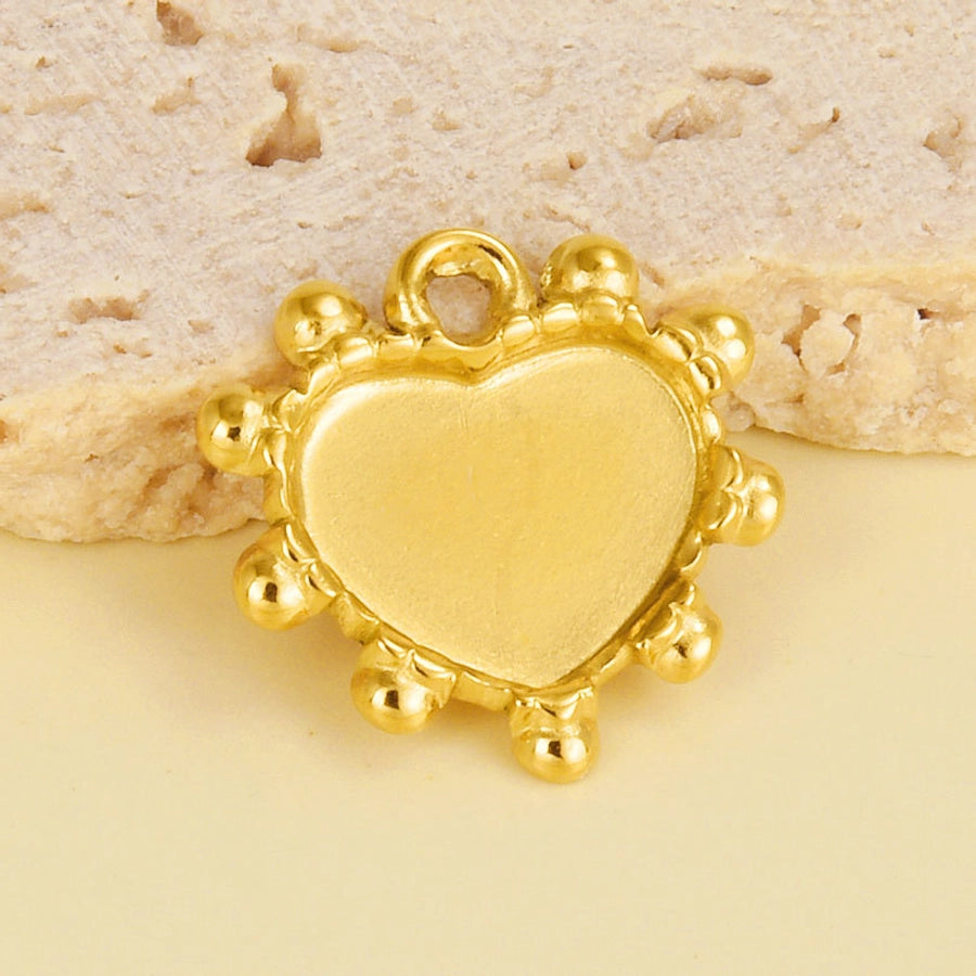 1 Piece 15*16mm 304 Stainless Steel 18K Gold Plated Heart Shape Pendant Jewelry Accessories