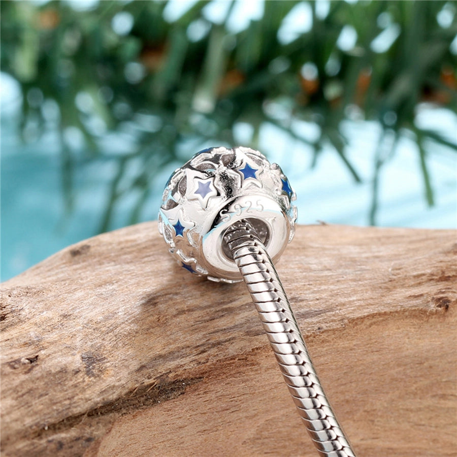 1 Piece 12.5 * 9.97mm Hole 4~4.9mm Sterling Silver Rhodium Plated Star Polished Jewelry Accessories