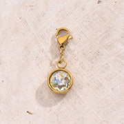 White AB Color Lucky Stone Lobster Buckle Pendant (Gold)