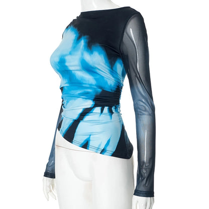 Women's T-shirt Long Sleeve T-Shirts Streetwear Color Block