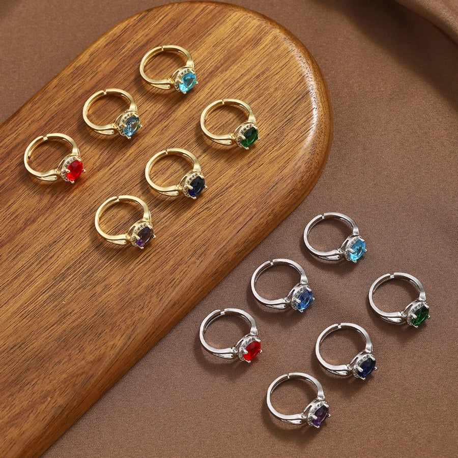 Copper Geometric Adjustable Ring