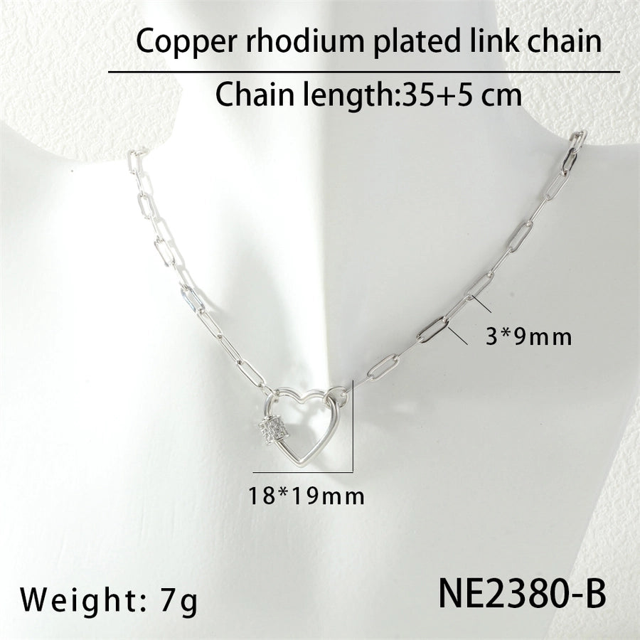 Jewelry Hip-Hop Punk Cool Style Heart Shape Copper Necklace