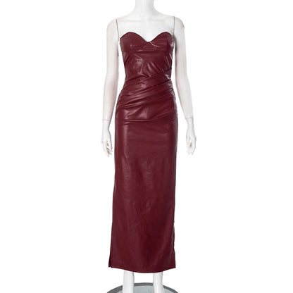 Women's Sheath Dress Sexy U Neck Sleeveless Solid Color Maxi Long Dress Cocktail Party