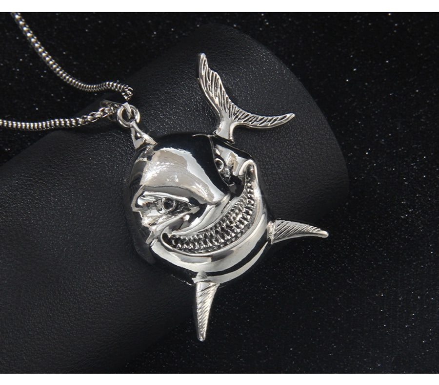 Hip-Hop Retro Shark 201 Stainless Steel Alloy Unisex Pendant Necklace