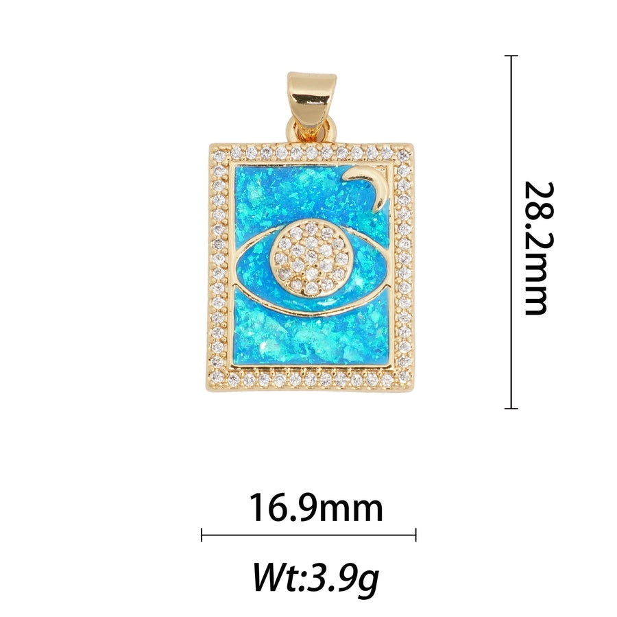 1 Piece Copper Moon Heart Shape Rose Pendant