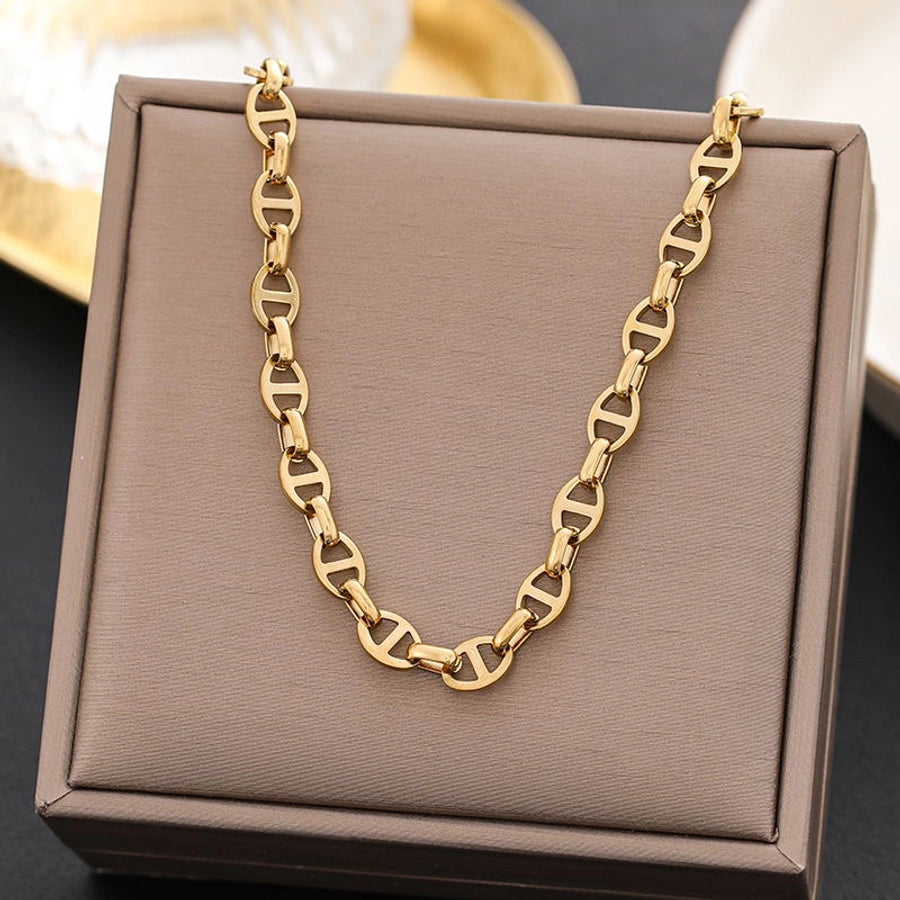 Jewelry Elegant Square Heart Shape 304 Stainless Steel 18K Gold Plated Enamel Necklace