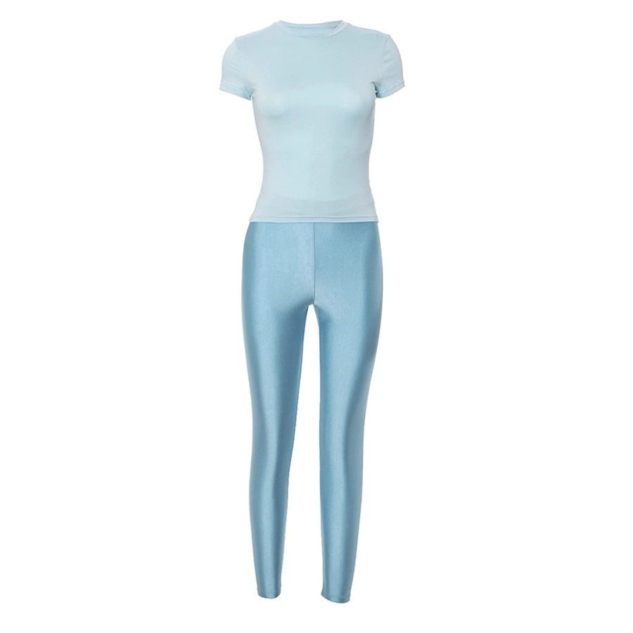 Daily Women's Streetwear Solid Color Spandex Polyester Pants Sets Pants Sets