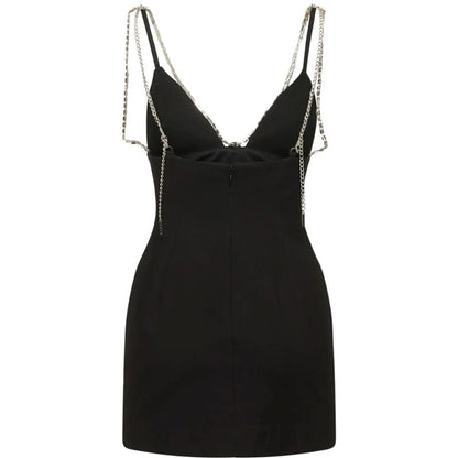 Women's Party Dress Sexy V Neck Sleeveless Solid Color Above Knee Cocktail Party