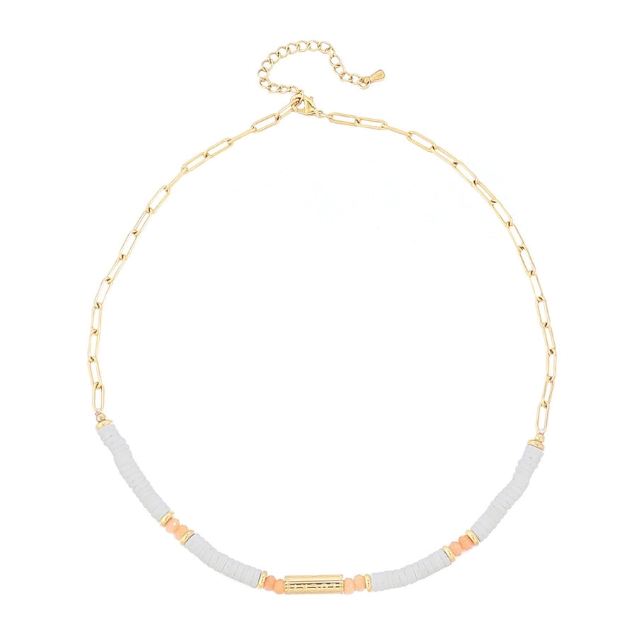 Casual Luxurious Irregular 304 Stainless Steel Shell Copper Paperclip Chain snake chain Layered Necklaces