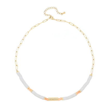 Casual Luxurious Irregular 304 Stainless Steel Shell Copper Paperclip Chain snake chain Layered Necklaces