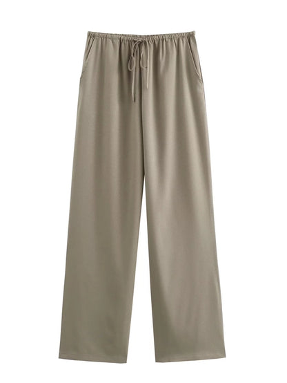 Daily Women's Vacation Simple Style Solid Color Polyester Pants Sets Pants Sets