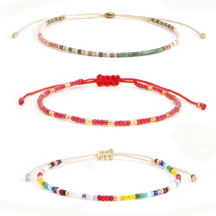 Bohemian Round Seed Bead Wax line Copper  Beaded Bracelets