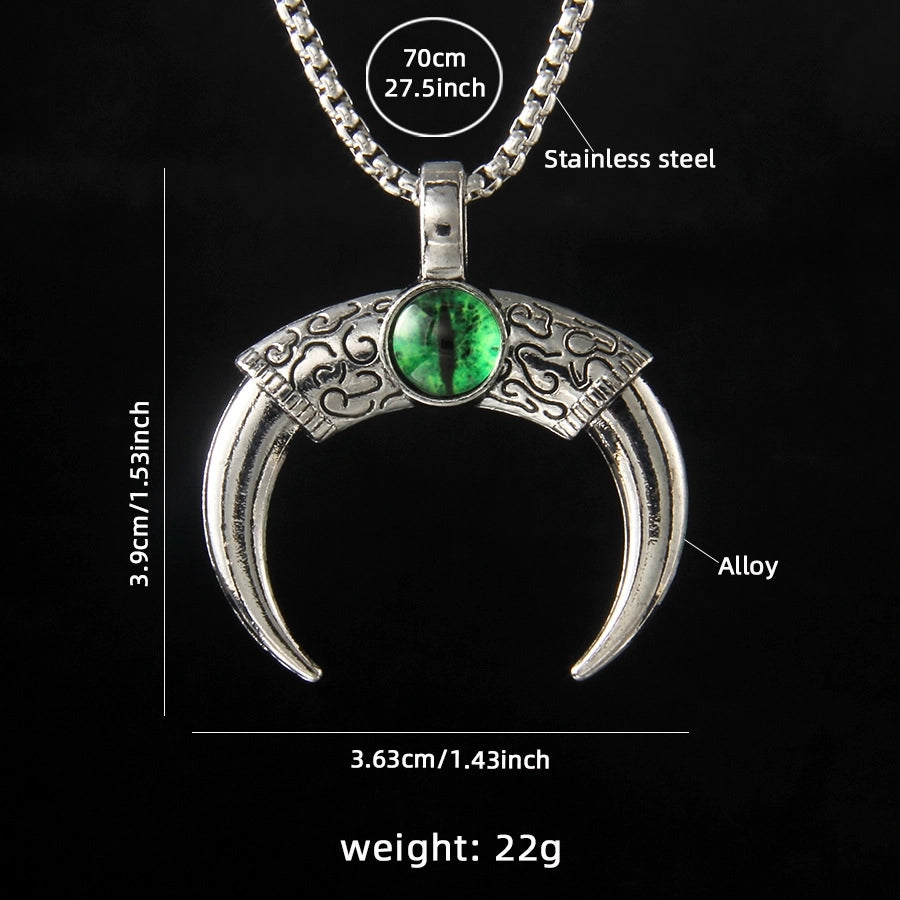 Hip-Hop Vintage Style Devil's Eye Horns 201 Stainless Steel Alloy Plating Unisex Pendant Necklace