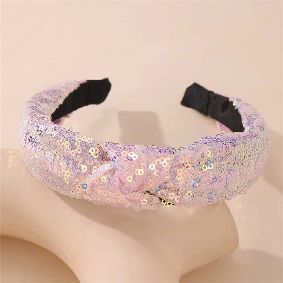 Women's Sweet Simple Style Colorful Solid Color Polyester Sequins Hair Band