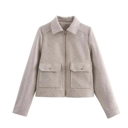 Women's Preppy Style Solid Color Coat Woolen Coat