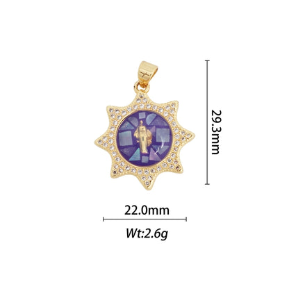 1 Piece Copper Zircon Geometric Star Pendant