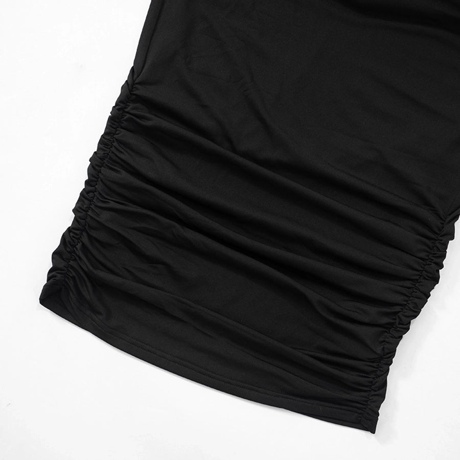 Women's Hip skirt Streetwear V Neck Long Sleeve Solid Color Knee-Length Daily