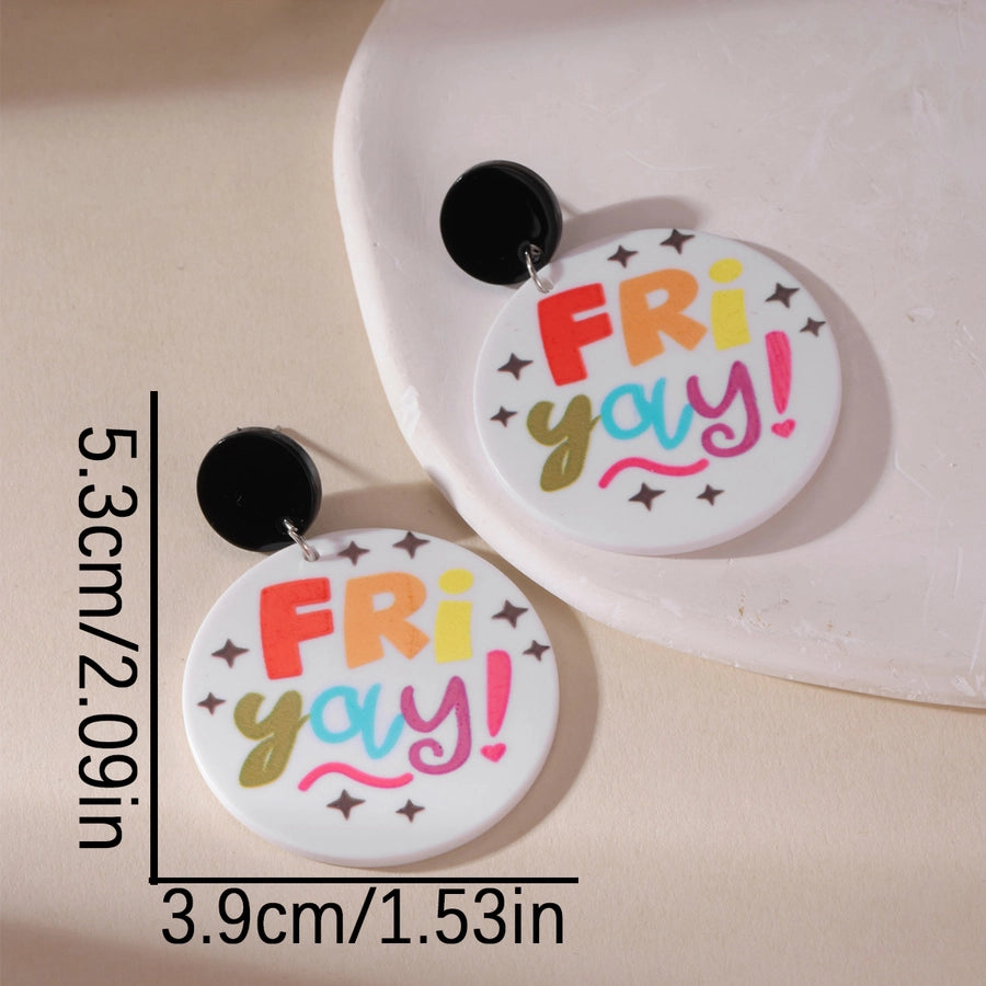 1 Pair Classic Style Letter Synthetic Resin Drop Earrings
