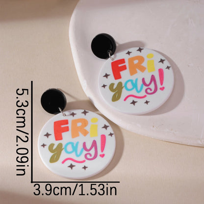 1 Pair Classic Style Letter Synthetic Resin Drop Earrings
