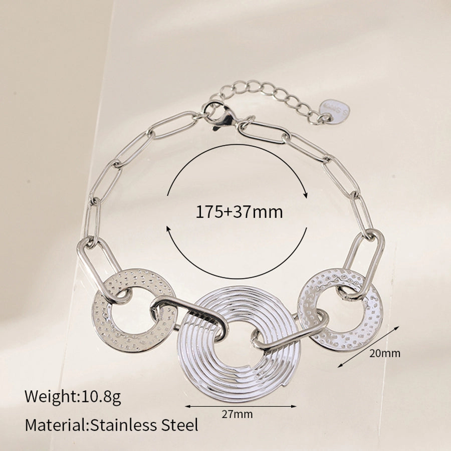 Elegant Luxurious Simple Style Geometric 304 Stainless Steel Paperclip Chain Bracelets In Bulk Stainless Steel Bracelets
