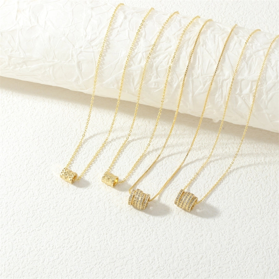 Jewelry Lady Simple Style Geometric Copper Zircon Necklace