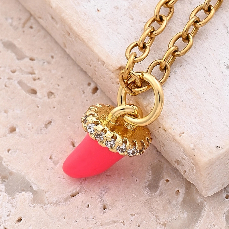 1 Pc/Package 9.5x7mm Hole 3~3.9mm Copper Zircon 18K Gold Plated White Gold Plated chili Polished Pendant Jewelry Accessories