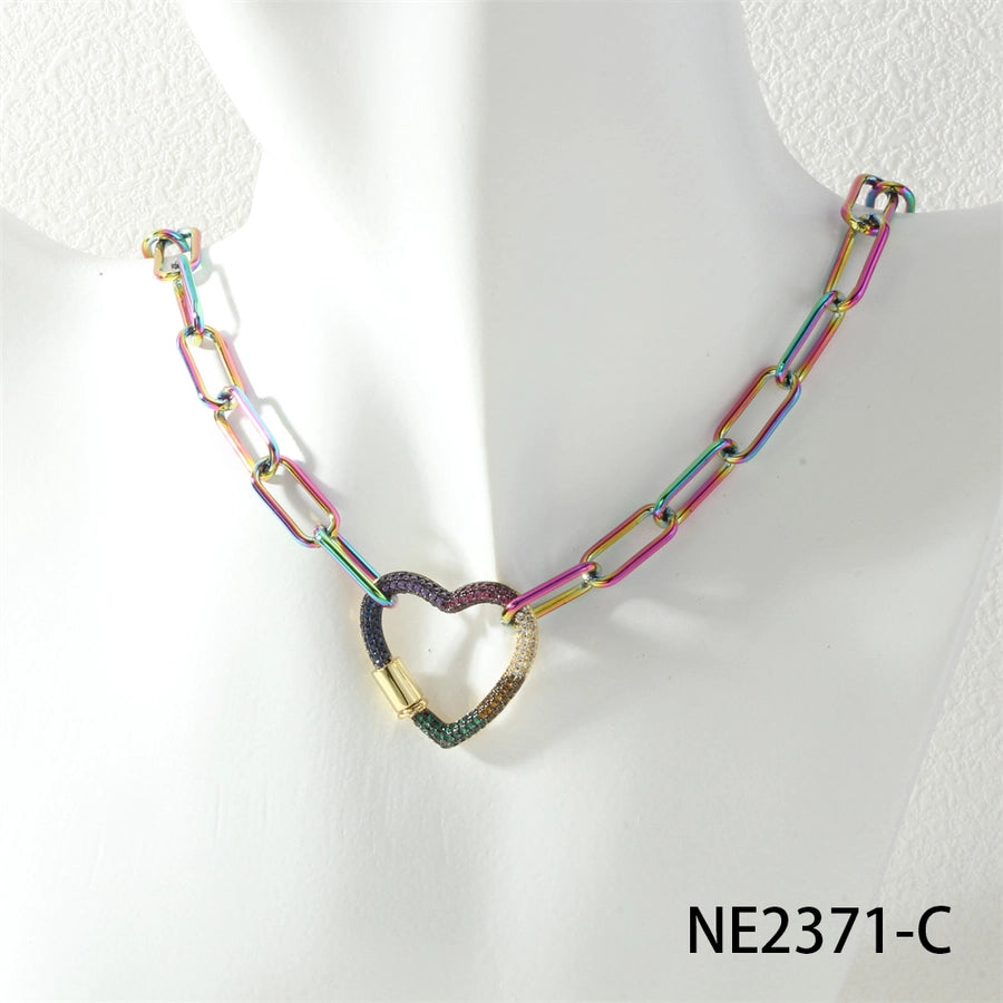 Jewelry Hip-Hop Geometric Copper Zircon Necklace