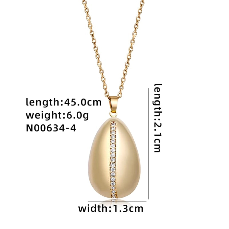 Jewelry Cute Simple Style Star Heart Shape Lines 304 Stainless Steel Copper Zircon K Gold Plated Rhodium Plated Plating Inlay Pendant Necklace