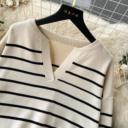 school outdoor daily women's simple style stripe simple spandex polyester knit elastic waist pants sets pants sets