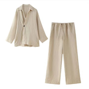 Linen Top Pants Suit