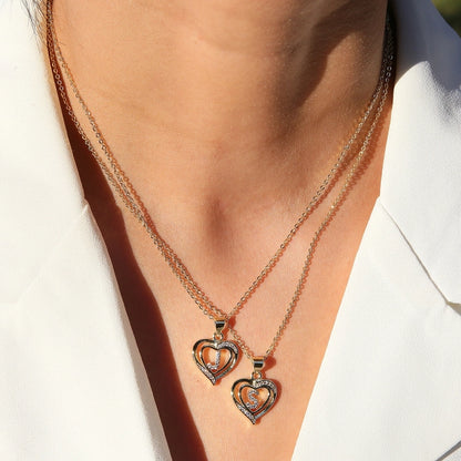 Brass cable chain Plating Letter Heart Shape Pendant Necklace