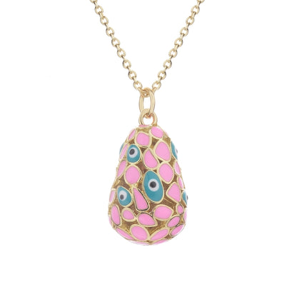 Jewelry Religion Ethnic Style Rejuvenating device Eye Copper Epoxy Pendant Necklace