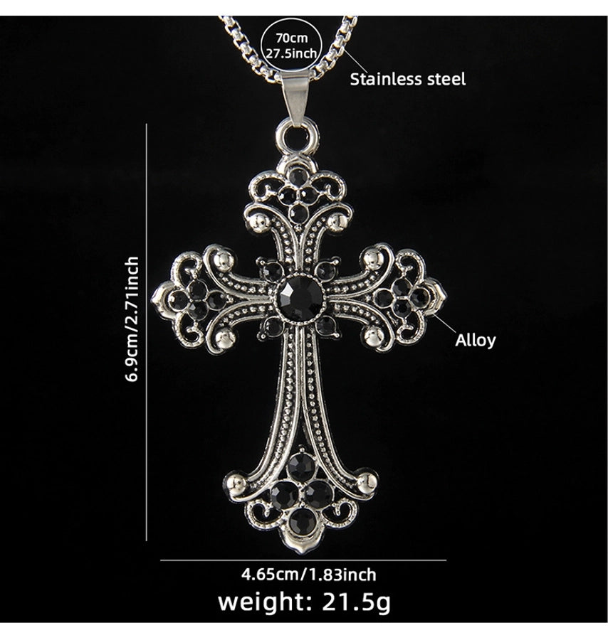 Hip-Hop Vintage Style Cross 201 Stainless Steel Alloy Plating Unisex Pendant Necklace