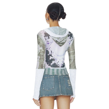 Women's T-shirt Long Sleeve T-Shirts Streetwear Color Block