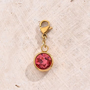 Rose Red Lucky Stone Lobster Buckle Pendant (Gold)
