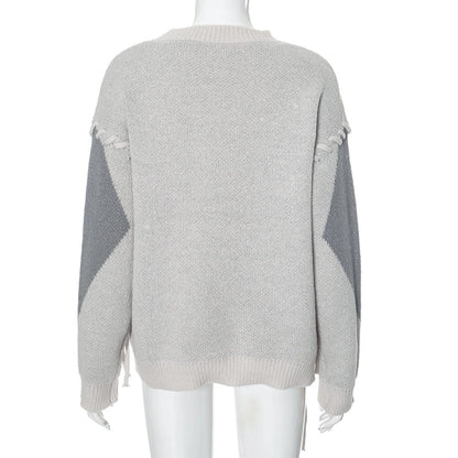 Women's Sweater Long Sleeve Sweaters & Cardigans Tie Streetwear Plaid