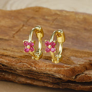 Y20309-Gold Red Diamond 1 Pair