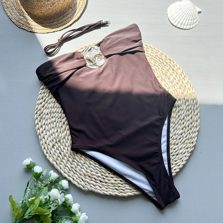 Women's Sexy Solid Color One Piece Swimwear