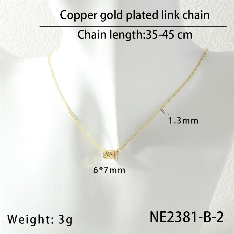 Jewelry Lady Simple Style Geometric Copper Zircon Necklace