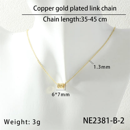 Jewelry Lady Simple Style Geometric Copper Zircon Necklace