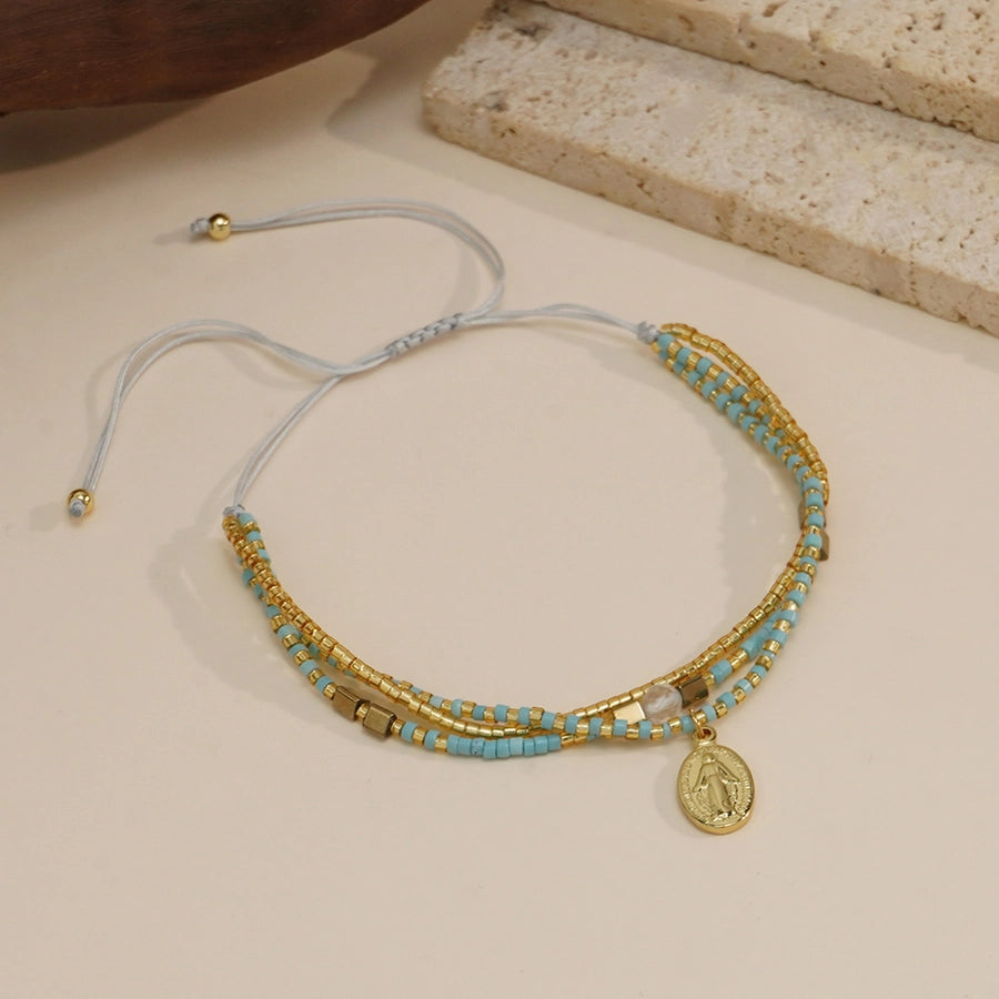 Casual Human Seed Bead rope Woven Chain Beaded Bracelets